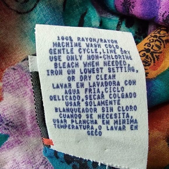 Vintage‎ Special Effects Tropical Floral Print Short Sleeve Dress Sz 16M - Picture 10 of 11